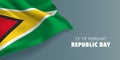 Guyana republic day greeting card, banner with template text vector illustration Royalty Free Stock Photo