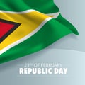 Guyana republic day greeting card, banner, vector illustration Royalty Free Stock Photo