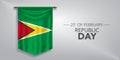 Guyana republic day greeting card, banner, vector illustration Royalty Free Stock Photo