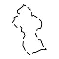 Guyana simplified broken outline vector map Royalty Free Stock Photo