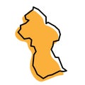 Guyana simplified vector map Royalty Free Stock Photo