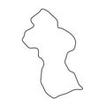 Guyana simplified vector outline map Royalty Free Stock Photo