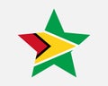 Guyana Star Flag. Guyanese Star Shape Flag. Country National Banner Icon Symbol Vector Flat Artwork Graphic Illustration Royalty Free Stock Photo