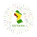 Guyana sunburst badge. Royalty Free Stock Photo