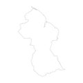 Guyana vector country map outline Royalty Free Stock Photo