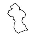 Guyana vector country map thick outline icon Royalty Free Stock Photo
