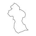 Guyana vector country map thin outline icon Royalty Free Stock Photo