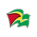 Guyana vector flag. National symbol of Guyana