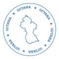 Guyana vector map sticker.