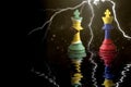 Guyana and Venezuela flags paint over on chess king. 3D illustration Guyana vs Venezuela crisis
