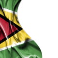 Guyana waving satin flag isolated on white background Royalty Free Stock Photo