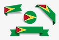 Guyanan flag stickers and labels. Vector illustration. Royalty Free Stock Photo