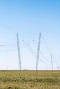 Guyed cross-rope suspension pylons near Jagersfontein