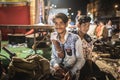 Two guy portrait in a hindu festival in Jaipur, India