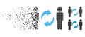 Dispersed Pixel Halftone Guys Exchange Arrows Icon