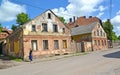 GVARDEYSK, RUSSIA. Shabby houses of the German construction on Krasnoarmeyskaya Street