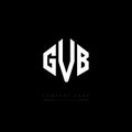 GVB letter logo design with polygon shape. GVB polygon and cube shape logo design. GVB hexagon vector logo template white and Royalty Free Stock Photo
