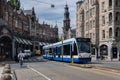 GVB Tram on Raadhuisstraat street in Amsterdam