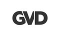 GVD logo design template with strong and modern bold text. Initial based vector logotype featuring simple and minimal typography. Royalty Free Stock Photo