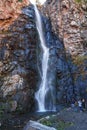 Gveleti Big Waterfalls in a Dariali Gorge near the Kazbegi city in the mountains of the Caucasus, Geprgia Royalty Free Stock Photo