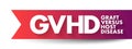 GVHD Graft-versus-host disease - condition that might occur after an allogeneic transplant, acronym text concept background