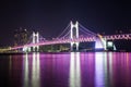 GwangAn Bridge and Haeundae at night in Busan Royalty Free Stock Photo