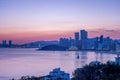 Gwangan bridge and skyline of haeundae in busan Royalty Free Stock Photo