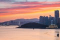 Gwangan bridge and skyline of haeundae in busan, south korea Royalty Free Stock Photo