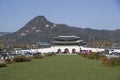 Gwanghwamun gate at Gyeongbokgung Palace downtown Seoul Royalty Free Stock Photo