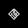 GWB letter logo design on black background. GWB creative initials letter logo concept. GWB letter design Royalty Free Stock Photo