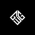 GWG letter logo design on black background. GWG creative initials letter logo concept. GWG letter design Royalty Free Stock Photo