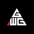 GWG triangle letter logo design with triangle shape. GWG triangle logo design monogram. GWG triangle vector logo template with red Royalty Free Stock Photo
