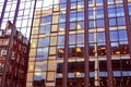 Glasgow tenements reflected in the windows of modern buildings Royalty Free Stock Photo