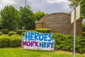 Heros work here lawn sign