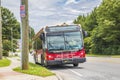 Public transit driver wearing face mask while working