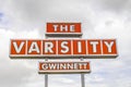 The Varsity restaurant of Gwinnett street sign