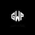 GWP letter logo design with polygon shape. GWP polygon and cube shape logo design. GWP hexagon vector logo template white and Royalty Free Stock Photo