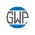 GWP letter logo design on white background. GWP creative initials circle logo concept. GWP letter design Royalty Free Stock Photo