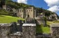 Gwrych castle in Wales UK surrounded by trees and foliage on hill side ruins Royalty Free Stock Photo