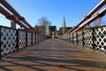 A old victorian foot bridge over the river Clyde Royalty Free Stock Photo