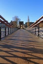 A old victorian foot bridge over the river Clyde Royalty Free Stock Photo