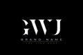 GWU abstract letter logo design Royalty Free Stock Photo