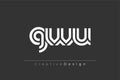 GWU Creative Unique Modern Letter Logo Design. Elegant Monogram Logo Design with Decorative Elements and Typography Royalty Free Stock Photo