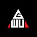 GWU triangle letter logo design with triangle shape. GWU triangle logo design monogram. GWU triangle vector logo template with red Royalty Free Stock Photo