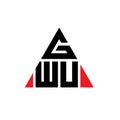 GWU triangle letter logo design with triangle shape. GWU triangle logo design monogram. GWU triangle vector logo template with red Royalty Free Stock Photo