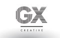 GX G X Black and White Lines Letter Logo Design.