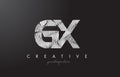 GX G X Letter Logo with Zebra Lines Texture Design Vector.