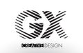 GX G X Lines Letter Design with Creative Elegant Zebra
