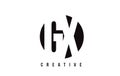 GX G X White Letter Logo Design with Circle Background.