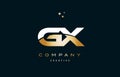 gx g x white yellow gold golden luxury alphabet letter logo ico